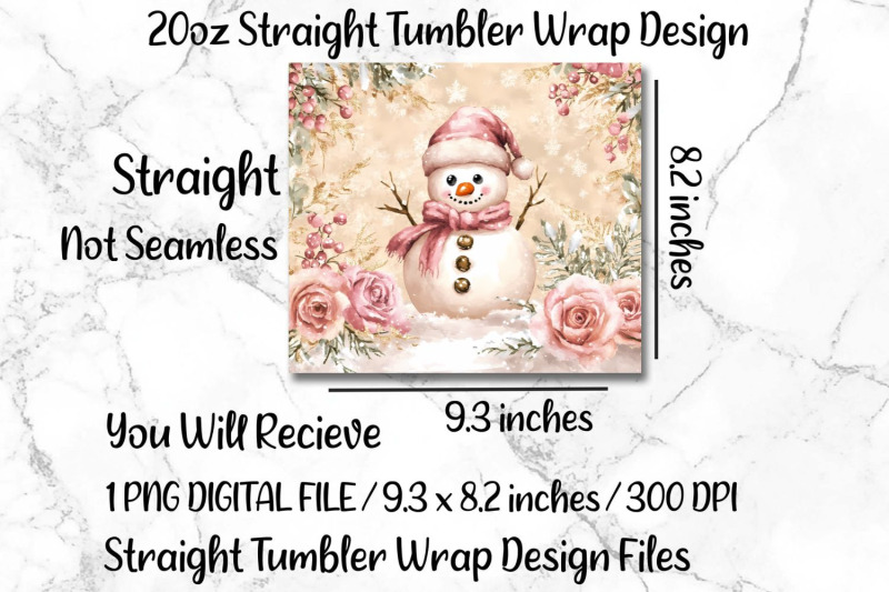 snowman-tumbler-wrap-20oz-skinny-tumbler-sublimation-design