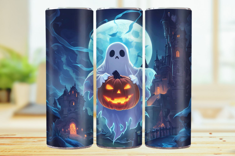 spooky-ghost-20oz-skinny-tumbler-wrap-sublimation-design