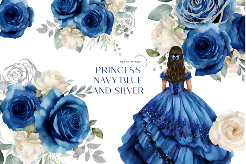 navy-blue-princess-charra-dress-clipart-blue-amp-white-floral