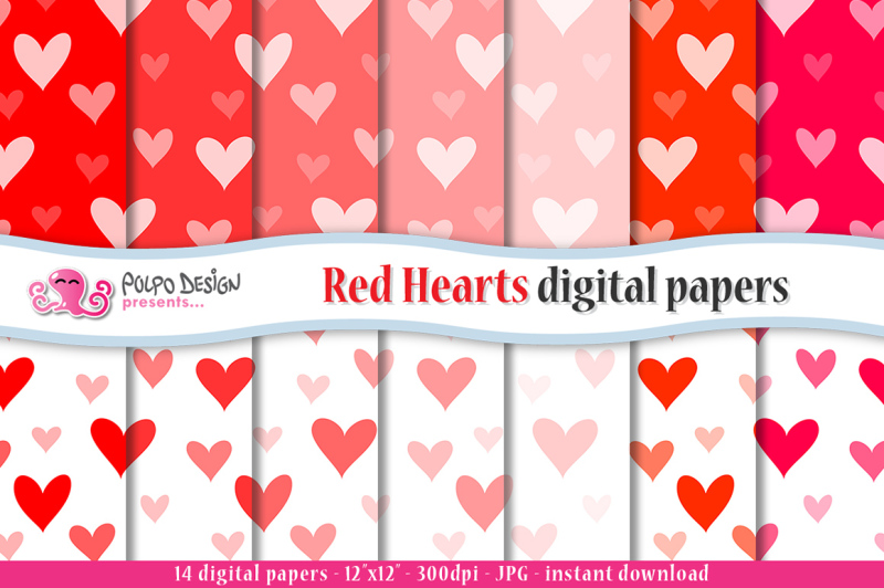 red-hearts-digital-paper