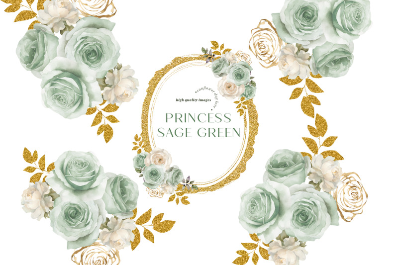 sage-green-princess-charra-dress-clipart-gold-geometric