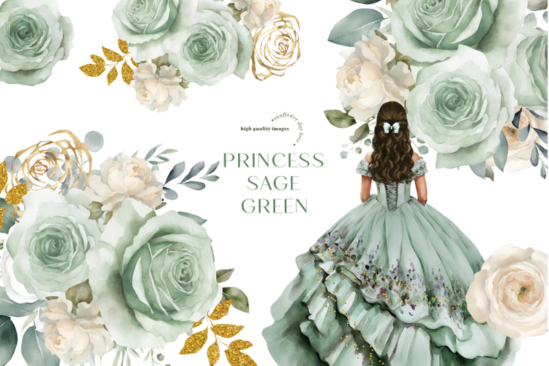 sage-green-princess-charra-dress-clipart-gold-geometric