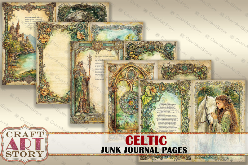 celtic-junk-journal-pages-forest-spirit-fantasy-scrapbook