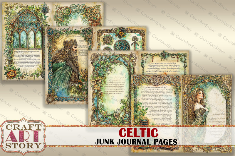 celtic-junk-journal-pages-forest-spirit-fantasy-scrapbook