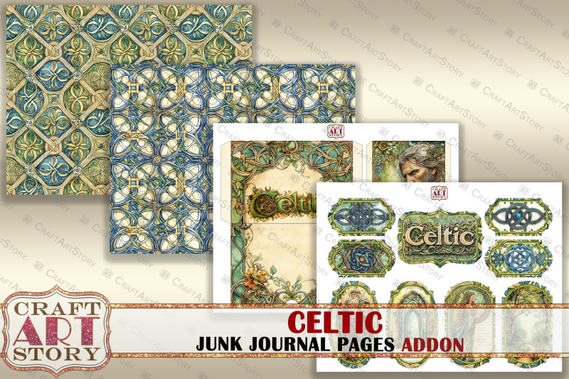 celtic-junk-journal-addon-pages-forest-spirit-fantasy