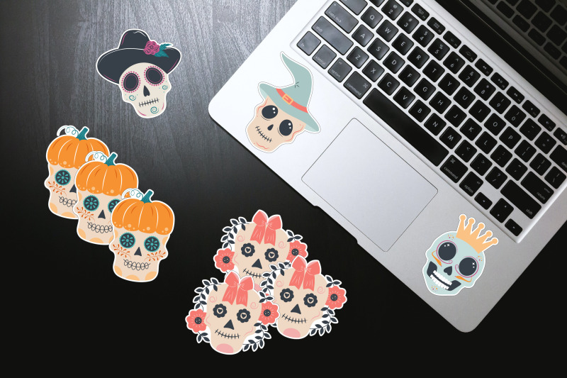 halloween-skull-stickers