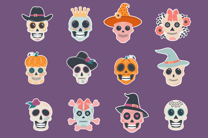 halloween-skull-stickers