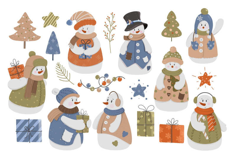 cute-snowman-clipart-frozen-snowman-christmas-illustration