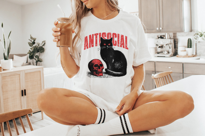 antisocial-cat-png-retro-vintage-t-shirt-graphic-transparent-digital