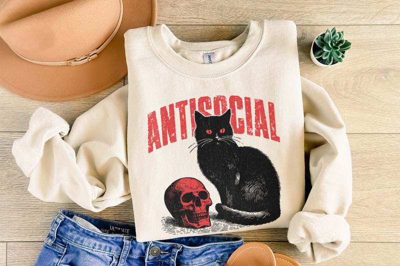 antisocial-cat-png-retro-vintage-t-shirt-graphic-transparent-digital