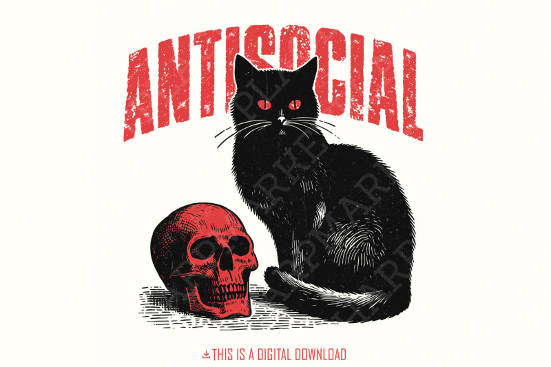 antisocial-cat-png-retro-vintage-t-shirt-graphic-transparent-digital