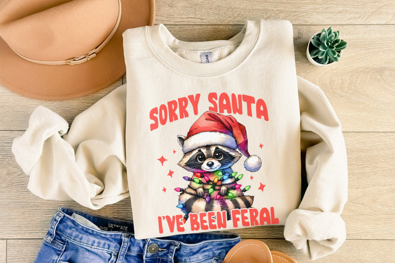 sorry-santa-i-039-ve-been-feral-png-raccoon-christmas-png-retro-christma