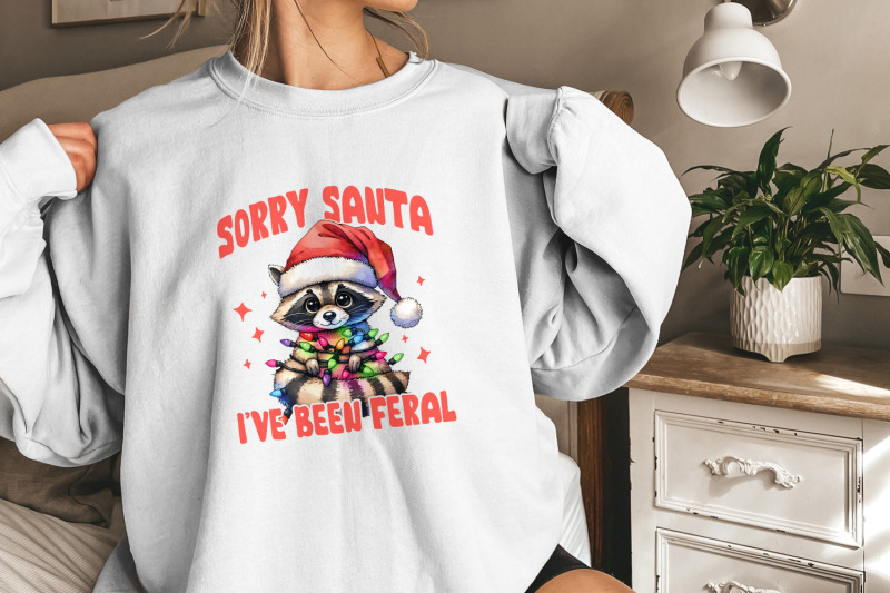 sorry-santa-i-039-ve-been-feral-png-raccoon-christmas-png-retro-christma