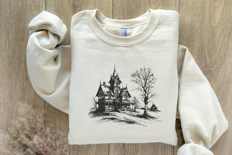 spooky-halloween-house-png-retro-fall-sublimation-haunted-mansion-pn