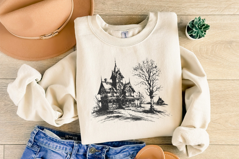 spooky-halloween-house-png-retro-fall-sublimation-haunted-mansion-pn