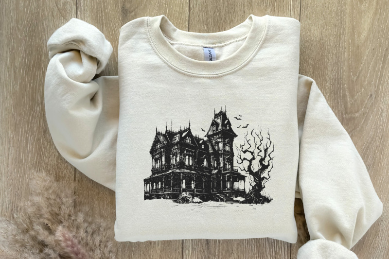 spooky-halloween-haunted-house-png-retro-fall-sublimation-haunted-ma