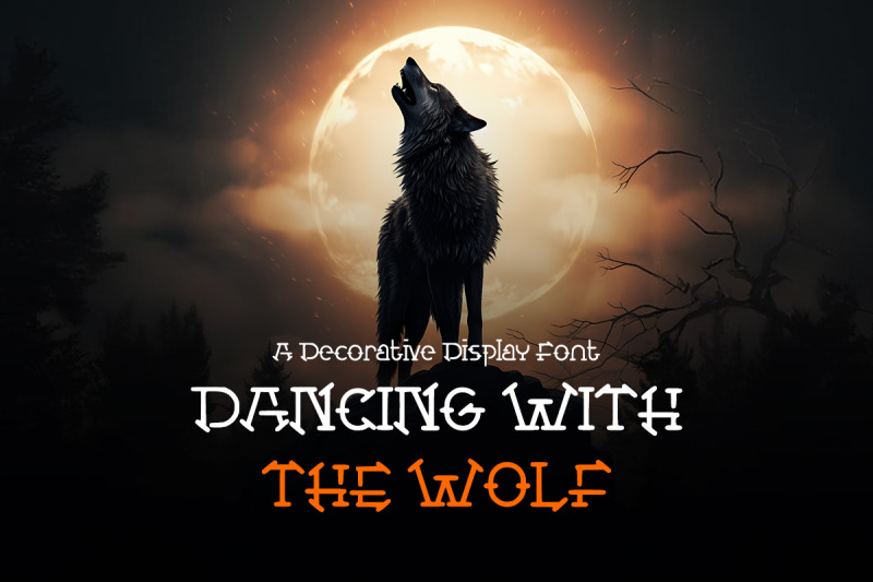 dancing-with-the-wolf-decorative-display-font