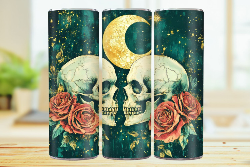 skull-and-flowers-20oz-skinny-tumbler-sublimation-design