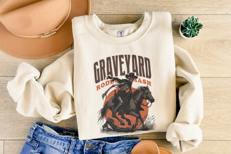 graveyard-rodeo-png-halloween-design-png-retro-halloween-png-hallow