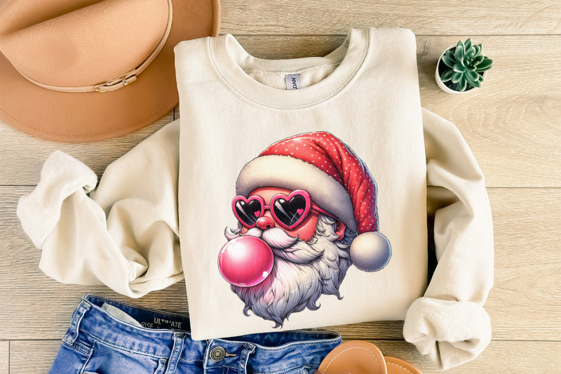 retro-santa-christmas-blowing-bubble-png-vintage-christmas-png-groov