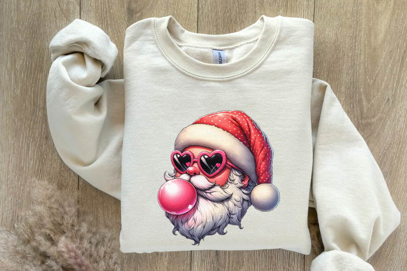 retro-santa-christmas-blowing-bubble-png-vintage-christmas-png-groov