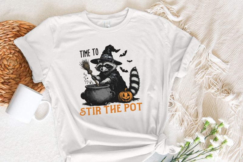 time-to-stir-the-pot-png-funny-raccoon-png-retro-halloween-png-witc