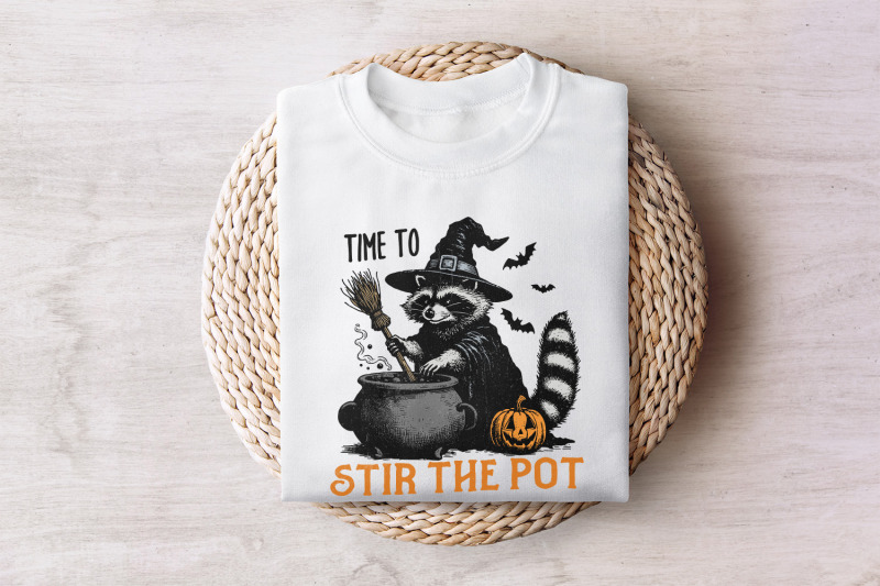 time-to-stir-the-pot-png-funny-raccoon-png-retro-halloween-png-witc