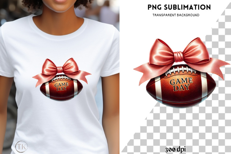 game-day-coquette-bow-png-digital-download-retro-football-sublimatio