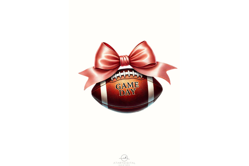 game-day-coquette-bow-png-digital-download-retro-football-sublimatio