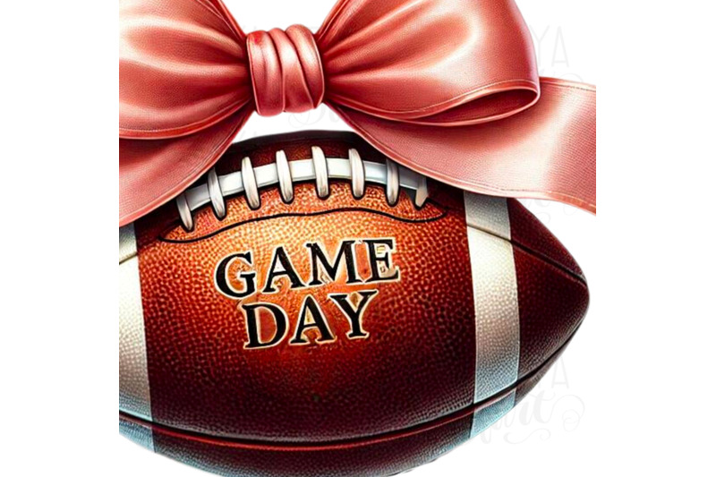 game-day-coquette-bow-png-digital-download-retro-football-sublimatio