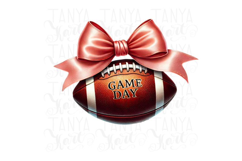 game-day-coquette-bow-png-digital-download-retro-football-sublimatio