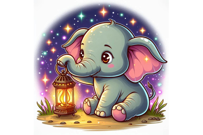 baby-elephant-holding-a-tiny-lantern