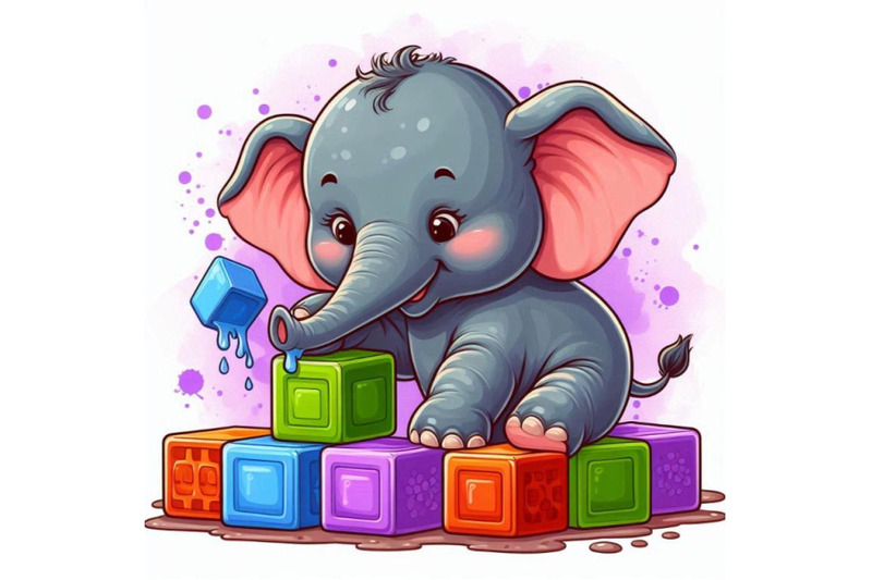 baby-elephant-playing-with-building-blocks-stacking-them-high