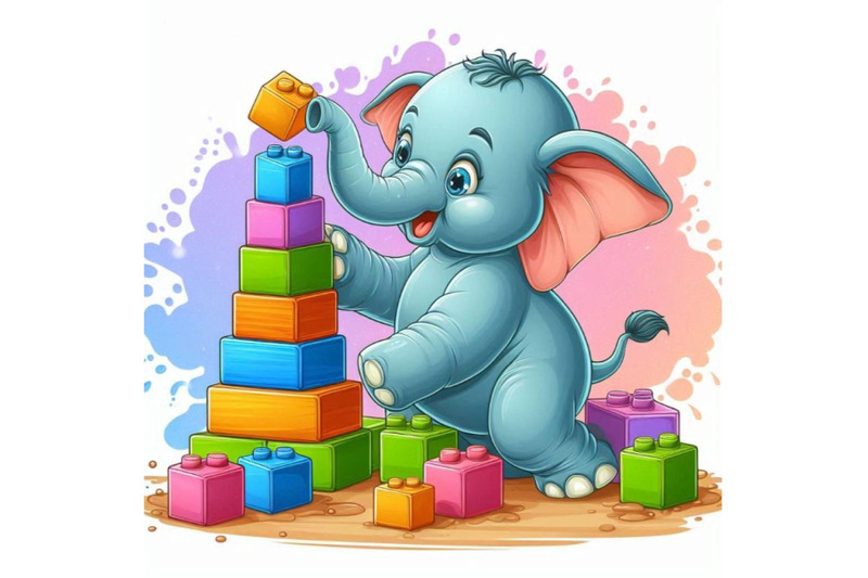 baby-elephant-playing-with-building-blocks-stacking-them-high