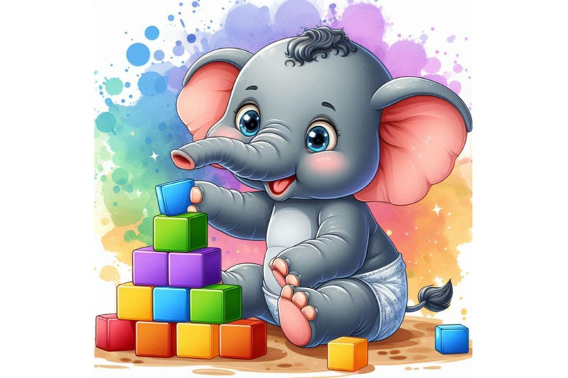 baby-elephant-playing-with-building-blocks-stacking-them-high