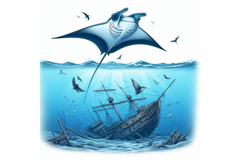 6-majestic-manta-ray-gliding-above-a-sunken-shipwreck