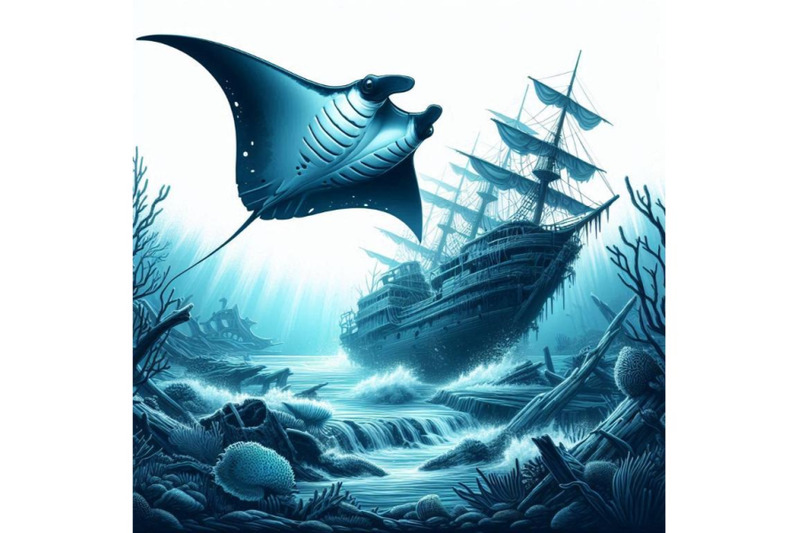 6-majestic-manta-ray-gliding-above-a-sunken-shipwreck