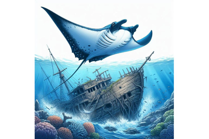 6-majestic-manta-ray-gliding-above-a-sunken-shipwreck