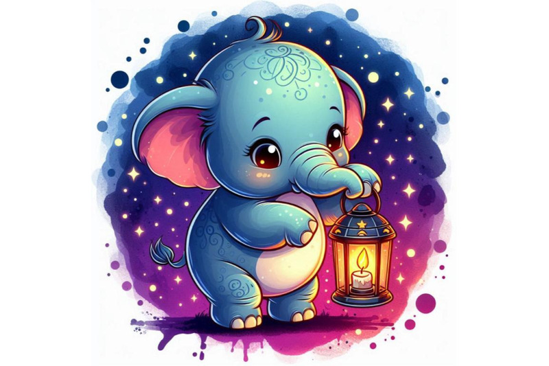 baby-elephant-holding-a-tiny-lantern-lighting-up-the-night