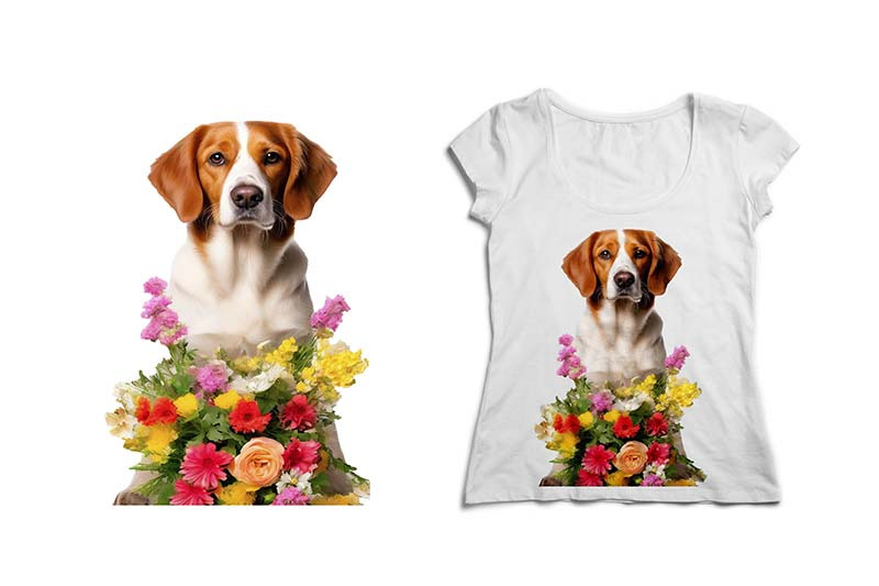 dog-portraits-of-dogs-for-decoration-flowers-and-dog-png