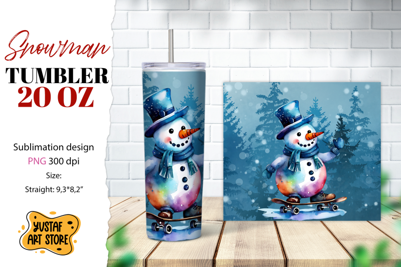 snowman-tumbler-wrap-christmas-tumbler-sublimation