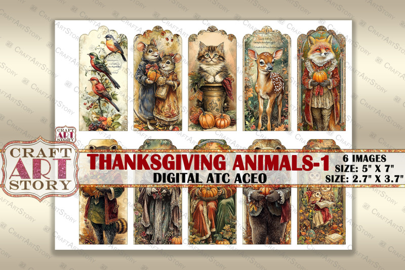 vintage-thanksgiving-animals-1-picture-collage-atc-bonus