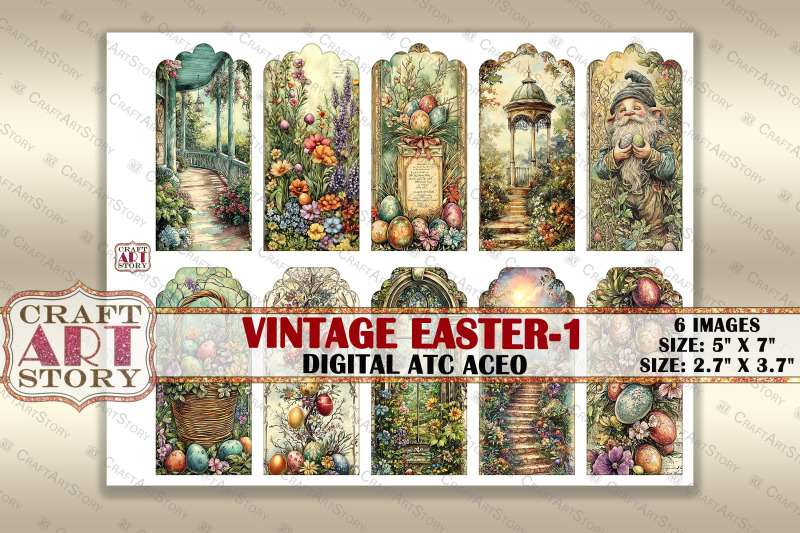 vintage-easter-1-picture-collage-printable-cards-atc-bonus