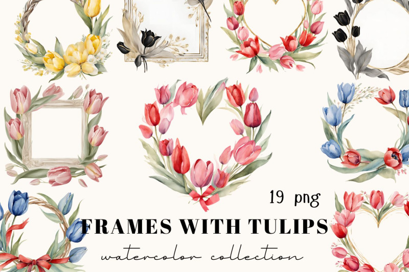 watercolor-frames-with-tulips