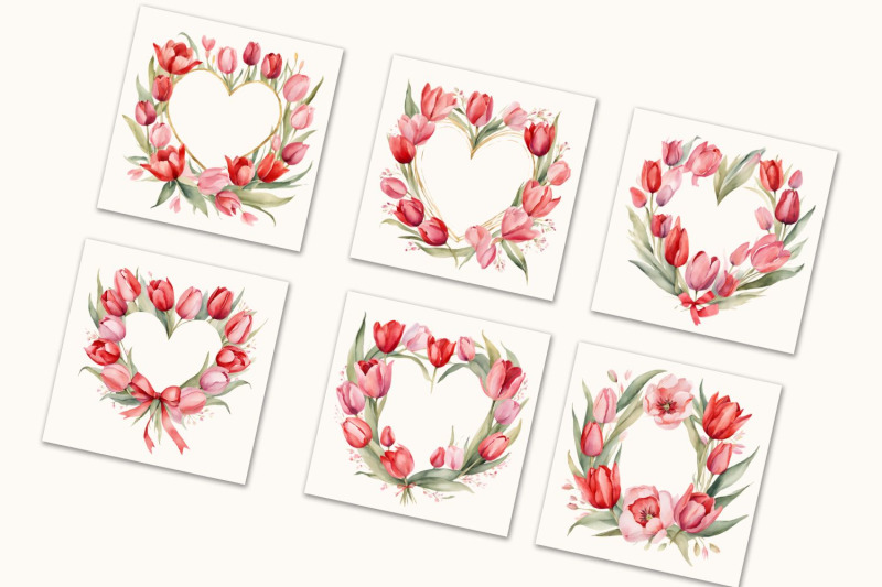 watercolor-frames-with-tulips