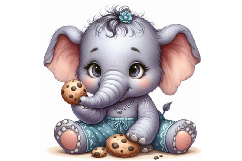 baby-elephant-holding-a-tiny-cookie-ready-to-take-a-bite