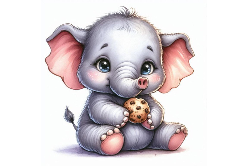 baby-elephant-holding-a-tiny-cookie-ready-to-take-a-bite