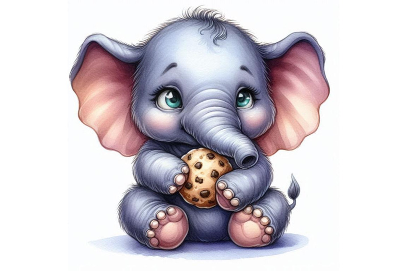 baby-elephant-holding-a-tiny-cookie-ready-to-take-a-bite