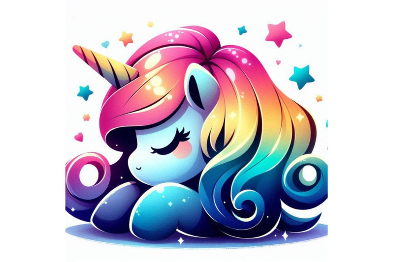 magical-3d-kawaii-unicorn-with-rainbow-mane-and-a-tiny-horn