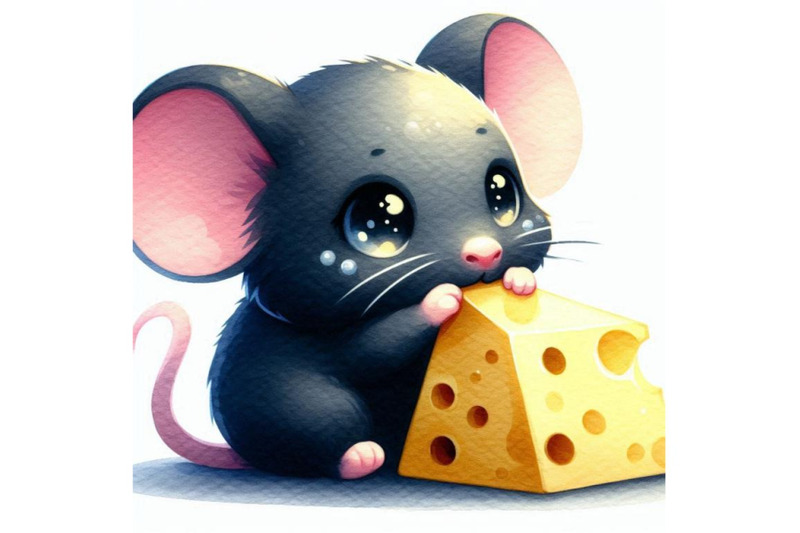 little-3d-kawaii-mouse-eating-a-piece-of-cheese-with-shiny-eyes